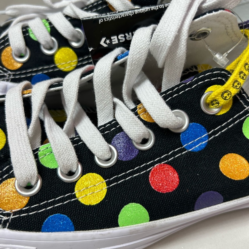 Converse Black Sneakers with Colorful Polka Dots - Miley Cyrus designed